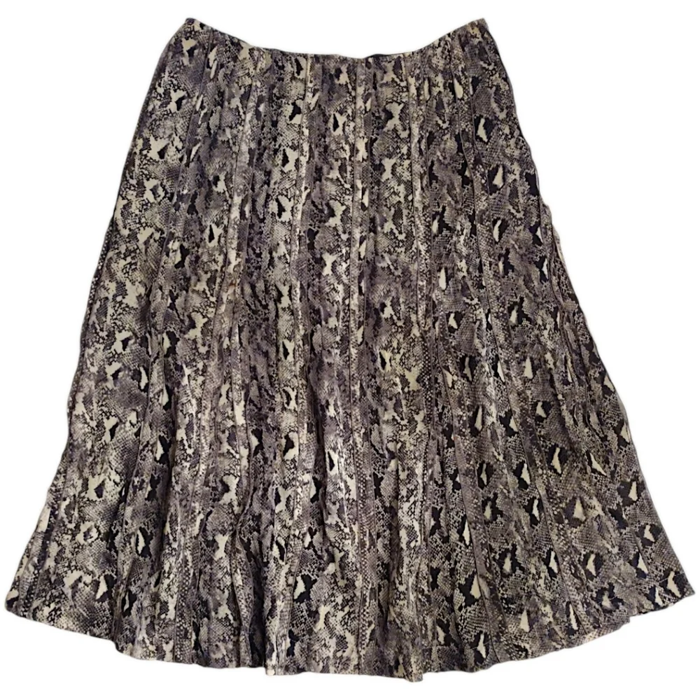 Emanuel Ungaro Snake Print Silk Skirt, Size 6, Fully Lined, Retro / Vintage